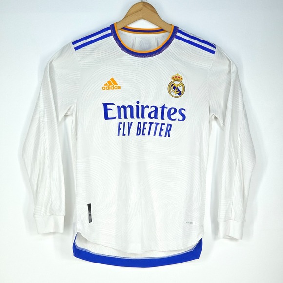 Adidas Real Madrid CF Match Authentic Soccer Jersey Small Heat.Rdy Long Sleeve